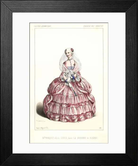 Framed Print : Delphine Marquet as Louise in La Baronne de Blignac, 1846 Framed Print : Delphine Marquet as Louise in La Baronne de Blignac, 1846