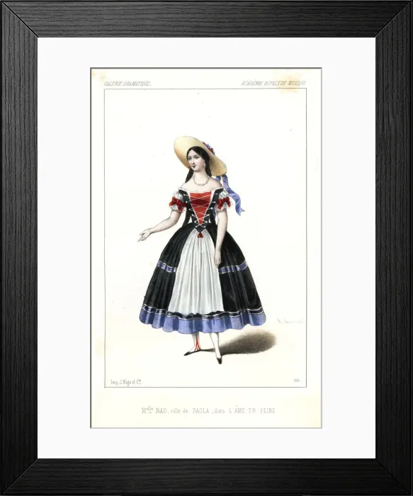 Framed Print : Spanish soprano Maria Nau as Paola in L Ame en Peine, 1847 Framed Print : Spanish soprano Maria Nau as Paola in L Ame en Peine, 1847