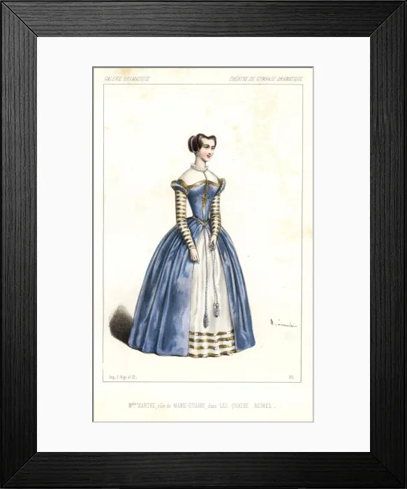 Framed Print : Mlle. Marthe Letessier as Marie Stuart in Framed Print : Mlle. Marthe Letessier as Marie Stuart in