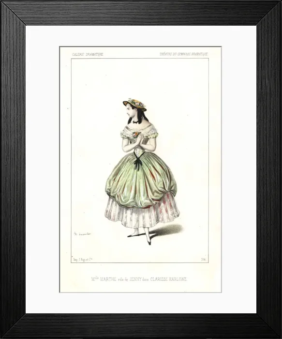 Framed Print : Mlle. Marthe Letessier as Jenny in Clarisse Harlowe, 1846 Framed Print : Mlle. Marthe Letessier as Jenny in Clarisse Harlowe, 1846
