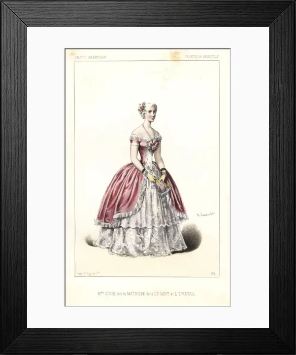 Framed Print : Eugenie Doche as Mathilde in Le Gant et l Eventail Framed Print : Eugenie Doche as Mathilde in Le Gant et l Eventail