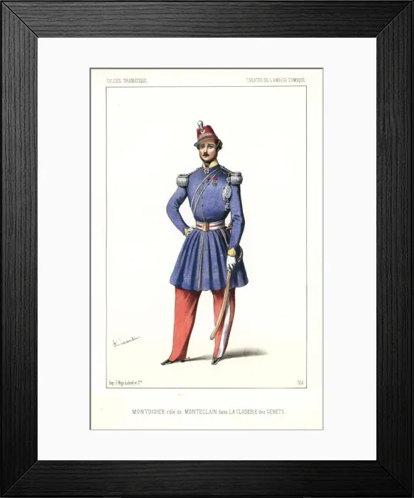 Framed Print : French actor Montdidier as Monteclain in La Framed Print : French actor Montdidier as Monteclain in La