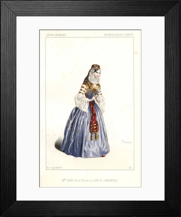 Framed Print : Mlle. Angelina Grave as Lea in La Juive de Constantine, 1846 Framed Print : Mlle. Angelina Grave as Lea in La Juive de Constantine, 1846