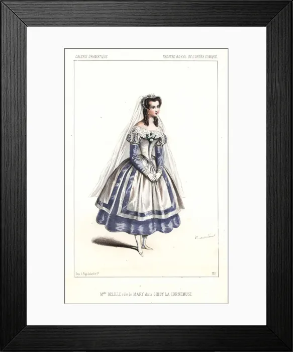 Framed Print : Octavia de Lille as Mary in Gibby la Cornemuse, 1846 Framed Print : Octavia de Lille as Mary in Gibby la Cornemuse, 1846
