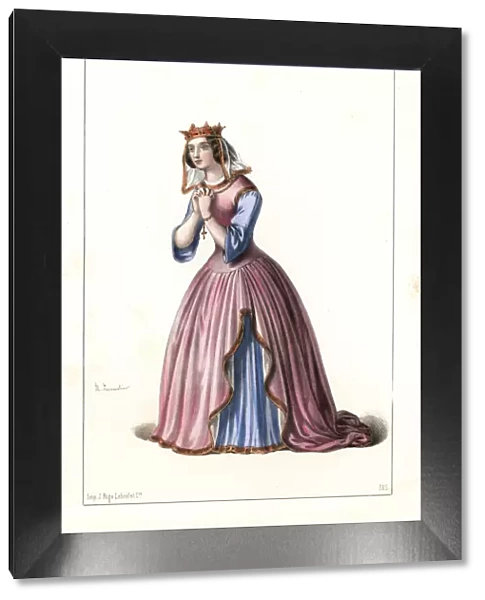 French actress Madame Marie Dorval in Agnes de Meranie, 1846