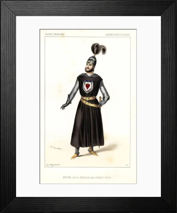 Framed Print : Bass singer Raffaele Anconi as Douglas in Robert Bruce Framed Print : Bass singer Raffaele Anconi as Douglas in Robert Bruce