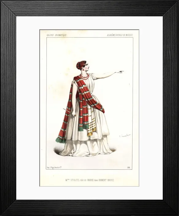 Framed Print : Mezzo soprano Rosine Stoltz as Marie in Robert Bruce Framed Print : Mezzo soprano Rosine Stoltz as Marie in Robert Bruce