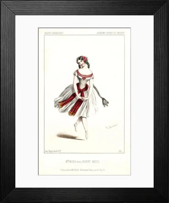 Framed Print : Ballet dancer Mlle. Maria Jacob in Robert Bruce, 1846 Framed Print : Ballet dancer Mlle. Maria Jacob in Robert Bruce, 1846