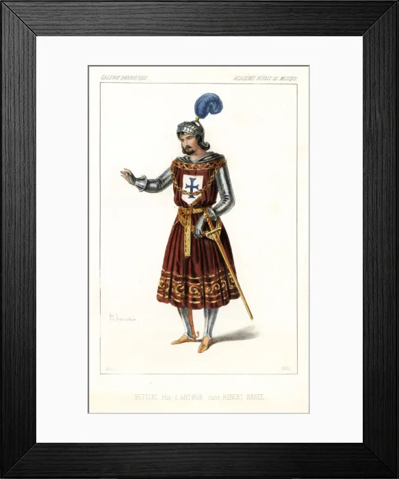 Framed Print : Bettini as Arthur in the pastiche opera Robert Bruce, 1846 Framed Print : Bettini as Arthur in the pastiche opera Robert Bruce, 1846