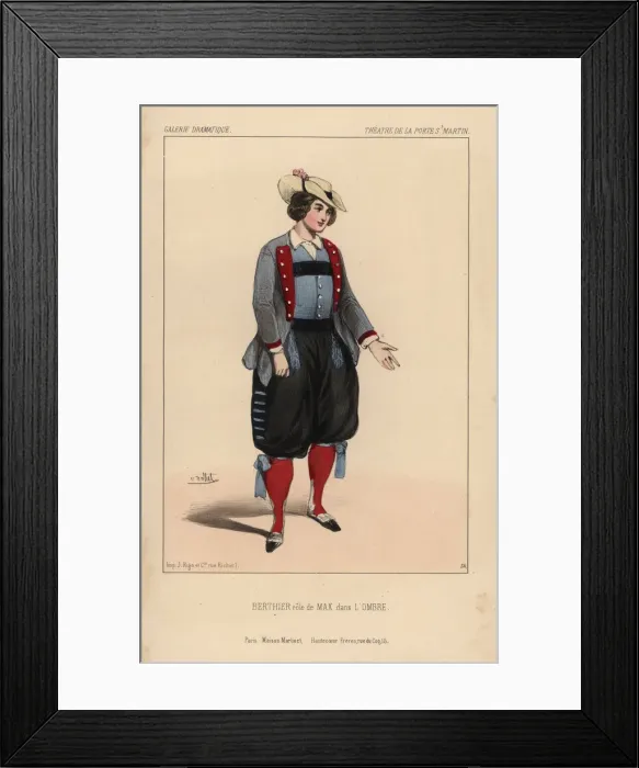 Framed Print : Ballet dancer Berthier as Max in the ballet-pantomime Framed Print : Ballet dancer Berthier as Max in the ballet-pantomime