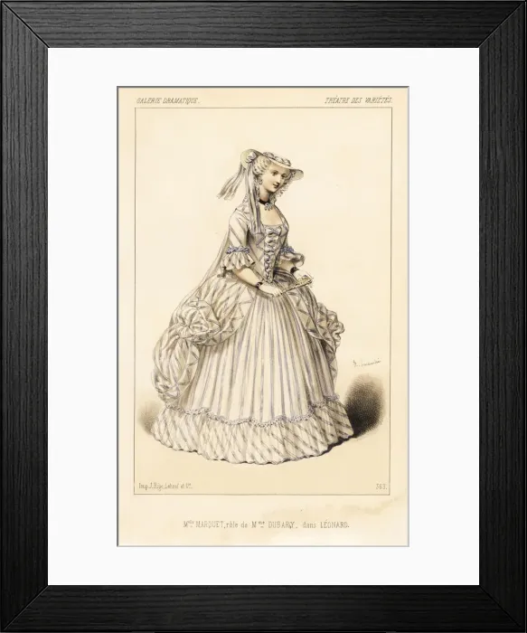Framed Print : Delphine Marquet as Madame Dubarry in Leonard, 1846 Framed Print : Delphine Marquet as Madame Dubarry in Leonard, 1846