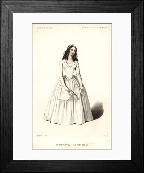 Framed Print : French actress Madame Rose Cheri in Charlotte Corday, 1847 Framed Print : French actress Madame Rose Cheri in Charlotte Corday, 1847