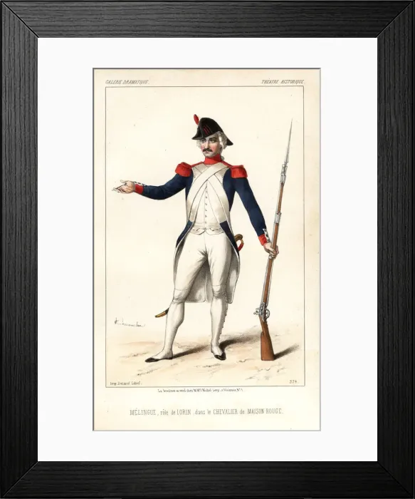 Framed Print : Melingue as Lorin in Le Chevalier de Maison Rouge, 1846 Framed Print : Melingue as Lorin in Le Chevalier de Maison Rouge, 1846