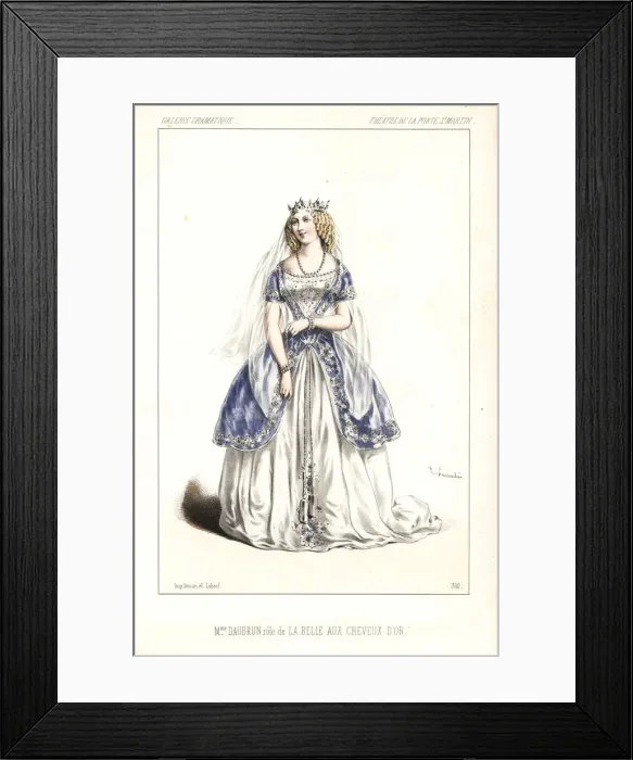 Framed Print : Marie Daubron as La Belle aux Cheveux d Or, 1846 Framed Print : Marie Daubron as La Belle aux Cheveux d Or, 1846