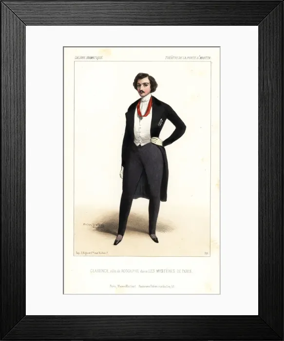 Framed Print : Charles Clarence as Rodolphe in Les Mysteres de Paris, 1844 Framed Print : Charles Clarence as Rodolphe in Les Mysteres de Paris, 1844