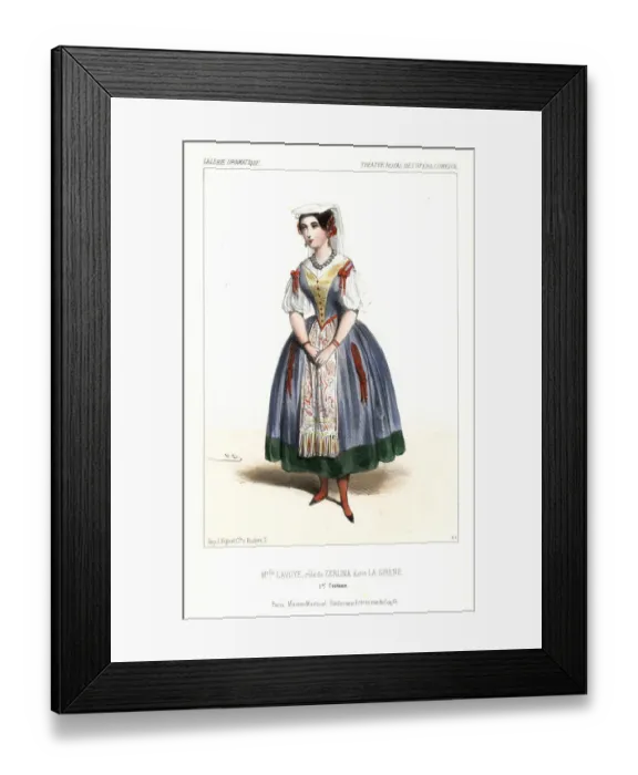 Framed Print : French soprano Anne Lavoye as Zerlina in La Sirene, 1844 Framed Print : French soprano Anne Lavoye as Zerlina in La Sirene, 1844