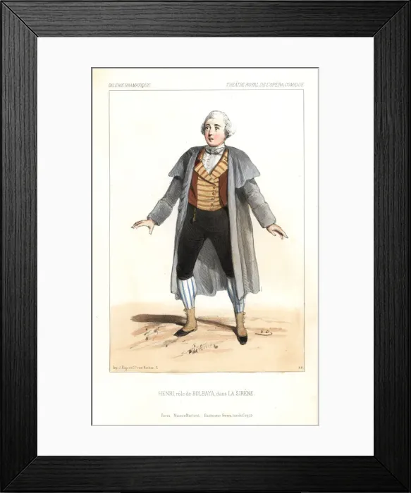 Framed Print : Opera singer Henri as Bolbaya in La Sirene, 1844 Framed Print : Opera singer Henri as Bolbaya in La Sirene, 1844