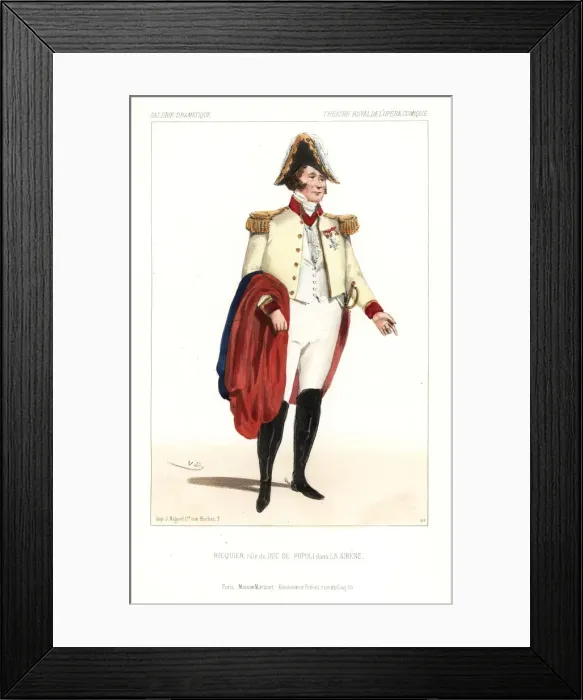 Framed Print : Achille Ricquier as the Duke of Popoli in La Sirene, 1844 Framed Print : Achille Ricquier as the Duke of Popoli in La Sirene, 1844
