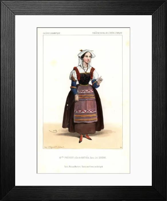 Framed Print : Mlle Zoe Prevost as Mathea in La Sirene, 1844 Framed Print : Mlle Zoe Prevost as Mathea in La Sirene, 1844