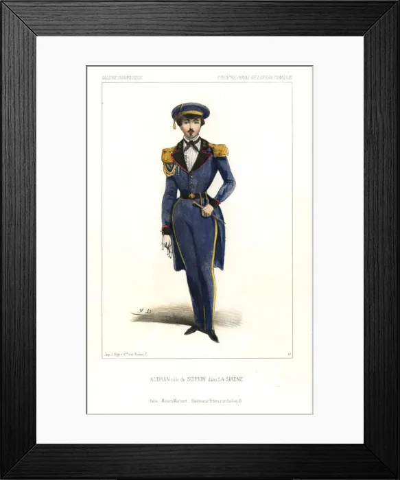 Framed Print : Marius-Pierre Audran as Scipion in La Sirene, 1844 Framed Print : Marius-Pierre Audran as Scipion in La Sirene, 1844
