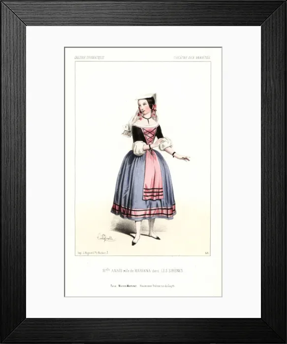 Framed Print : Mlle. Pauline Anais as Mariana in Les Sirenes Framed Print : Mlle. Pauline Anais as Mariana in Les Sirenes