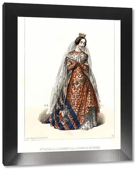 Mlle. Guyon as Elisabeth in Le Miracle des Roses, 1844