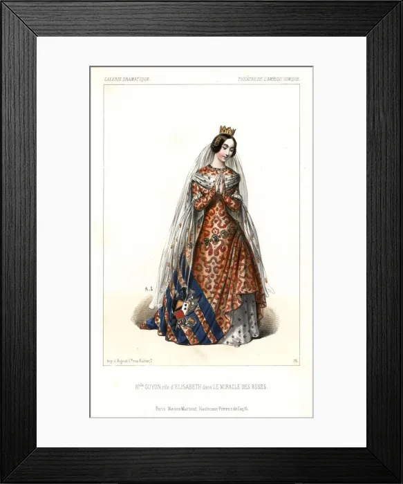 Framed Print : Mlle. Guyon as Elisabeth in Le Miracle des Roses, 1844 Framed Print : Mlle. Guyon as Elisabeth in Le Miracle des Roses, 1844