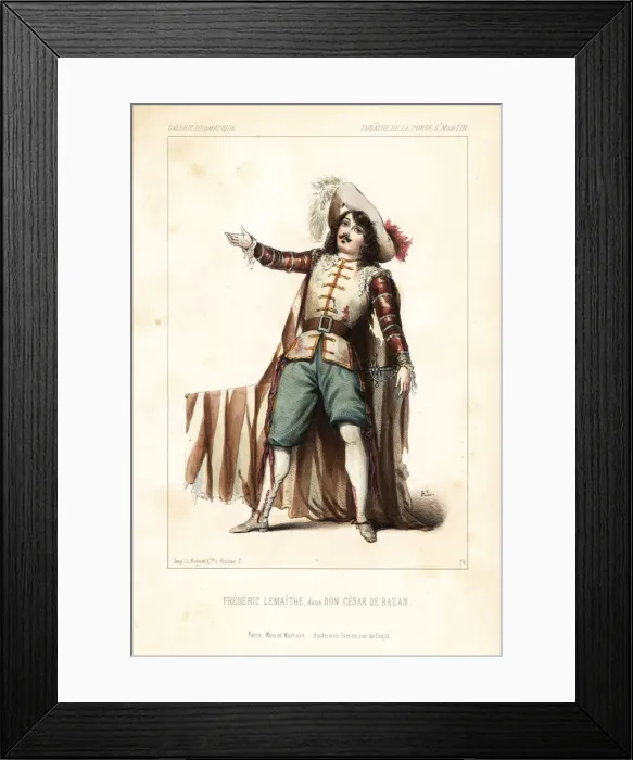 Framed Print : French actor Frederic Lemaitre in Don Cesar de Bazan, 1844