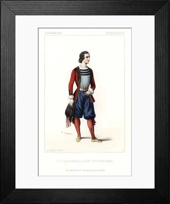 Framed Print : Gouget as Raymond in Les Sept Chateaux du Diable, 1844 Framed Print : Gouget as Raymond in Les Sept Chateaux du Diable, 1844