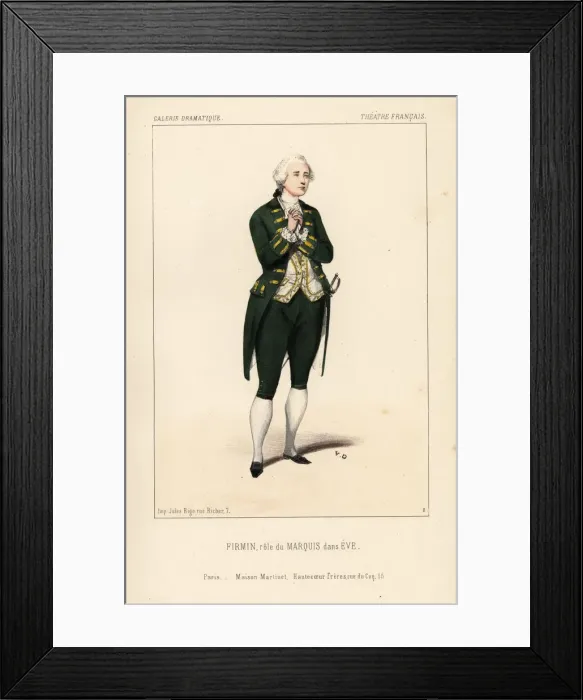 Framed Print : Jean-Baptiste Firmin as the Marquis in Eve Framed Print : Jean-Baptiste Firmin as the Marquis in Eve