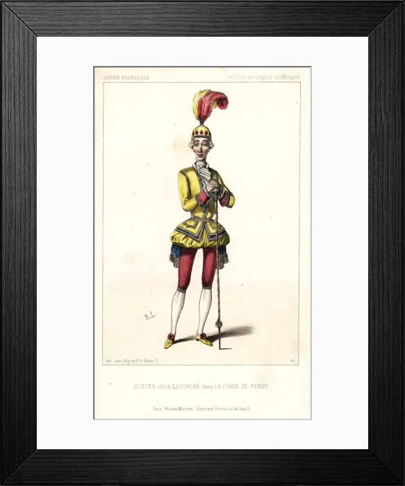 Framed Print : Charles Hoster as Lecorche in La Corde de Pendu, 1844 Framed Print : Charles Hoster as Lecorche in La Corde de Pendu, 1844