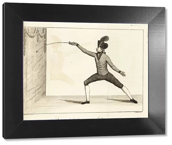 Gentleman fencer in the fourth position, 18th century