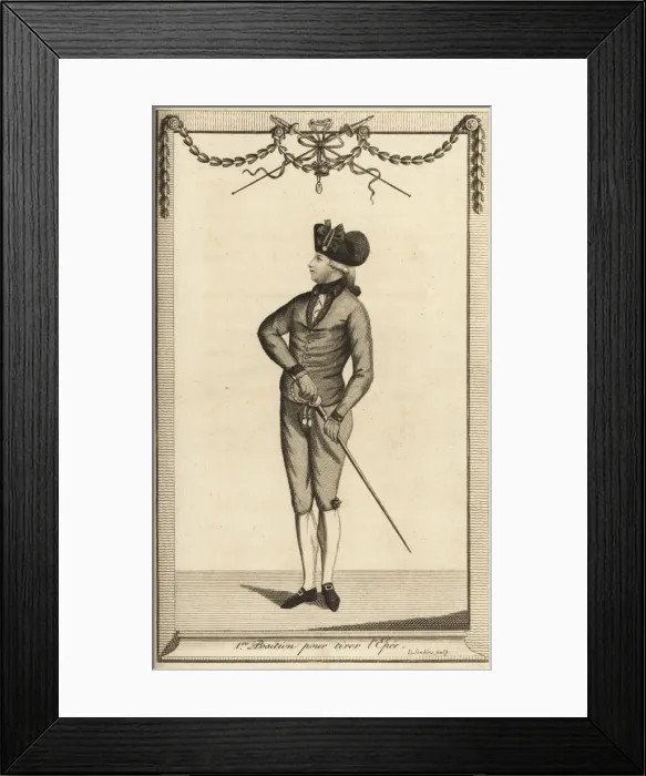 Framed Print : Gentlemen in first position to draw his sword Framed Print : Gentlemen in first position to draw his sword