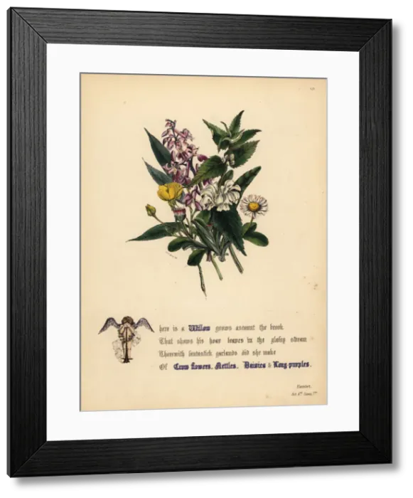Framed Print : Willow, Crow flowers, Nettles, Daisies Framed Print : Willow, Crow flowers, Nettles, Daisies