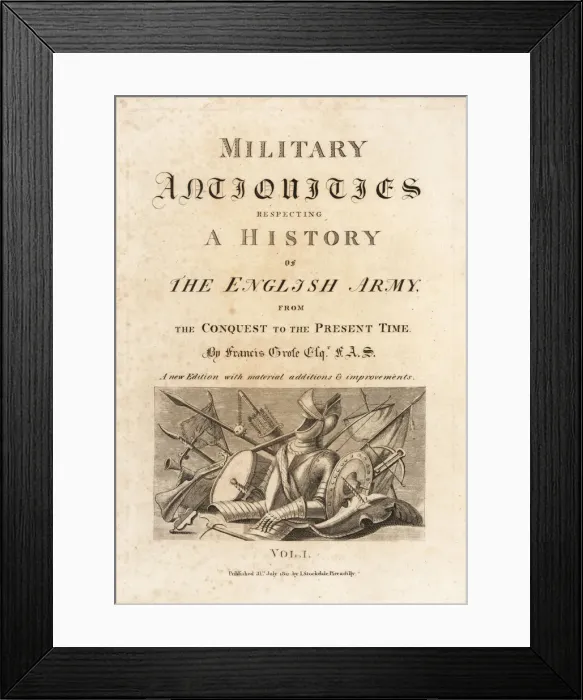 Framed Print : Title page to volume 1 with calligraphic title Framed Print : Title page to volume 1 with calligraphic title