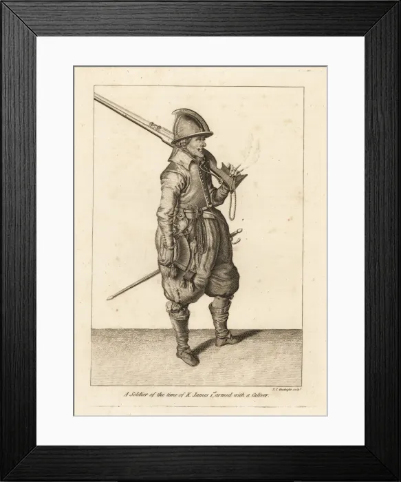 Framed Print : Soldier of the time of King James I armed Framed Print : Soldier of the time of King James I armed