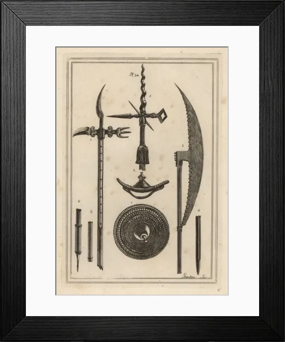 Framed Print : Roundel, battle axe and pole axe Framed Print : Roundel, battle axe and pole axe