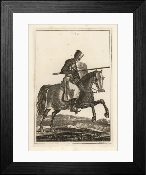 Framed Print : Charging knight of the 12th and 13th century Framed Print : Charging knight of the 12th and 13th century