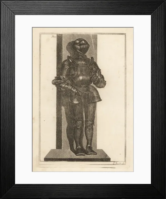 Framed Print : Elegant suit of fluted armour brought by Lord Framed Print : Elegant suit of fluted armour brought by Lord