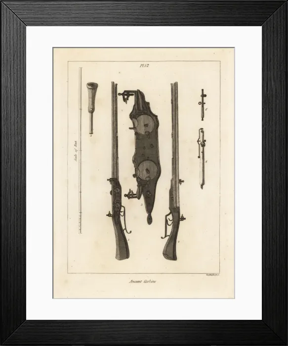 Framed Print : Ancient double-charge carbine with two flintlocks Framed Print : Ancient double-charge carbine with two flintlocks