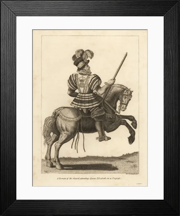 Framed Print : A Yeoman of the Guard attending Queen Elizabeth Framed Print : A Yeoman of the Guard attending Queen Elizabeth