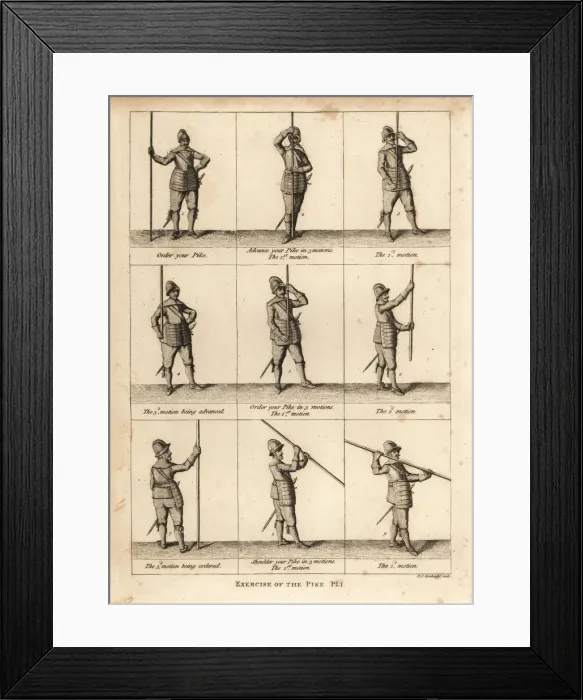 Framed Print : Military exercises of the pike Framed Print : Military exercises of the pike