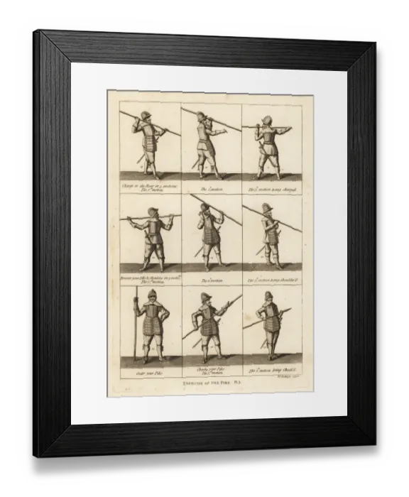 Framed Print : Military exercises of the pike