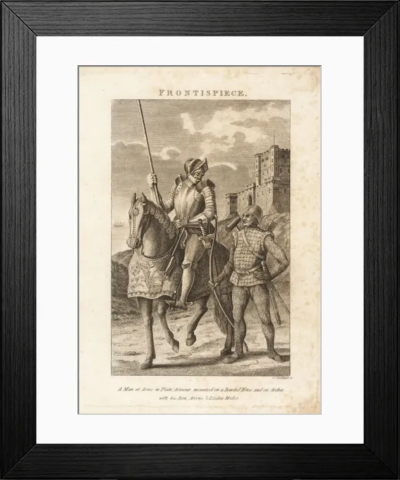 Framed Print : A Man at Arms in plate armour and an Archer Framed Print : A Man at Arms in plate armour and an Archer