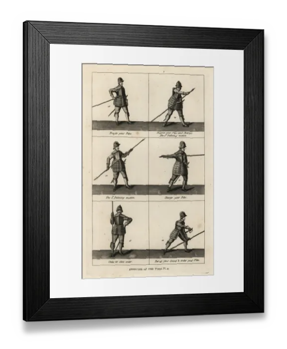 Framed Print : Military exercises of the pike Framed Print : Military exercises of the pike