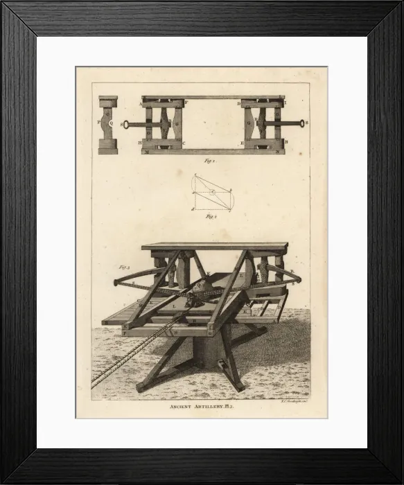 Framed Print : The balista. Ancient machine for projecting stones Framed Print : The balista. Ancient machine for projecting stones