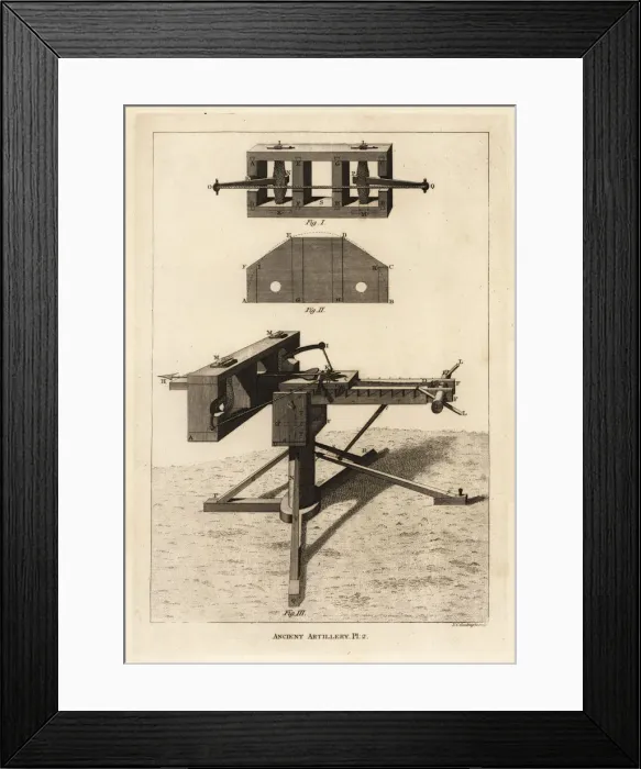 Framed Print : The catapulta. Ancient machine for projecting darts
