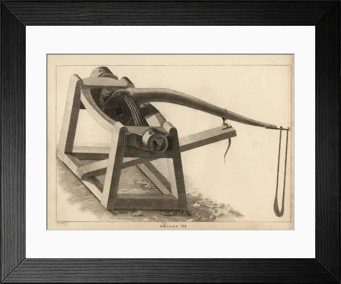 Framed Print : Onager, a type of catapult to project stones Framed Print : Onager, a type of catapult to project stones