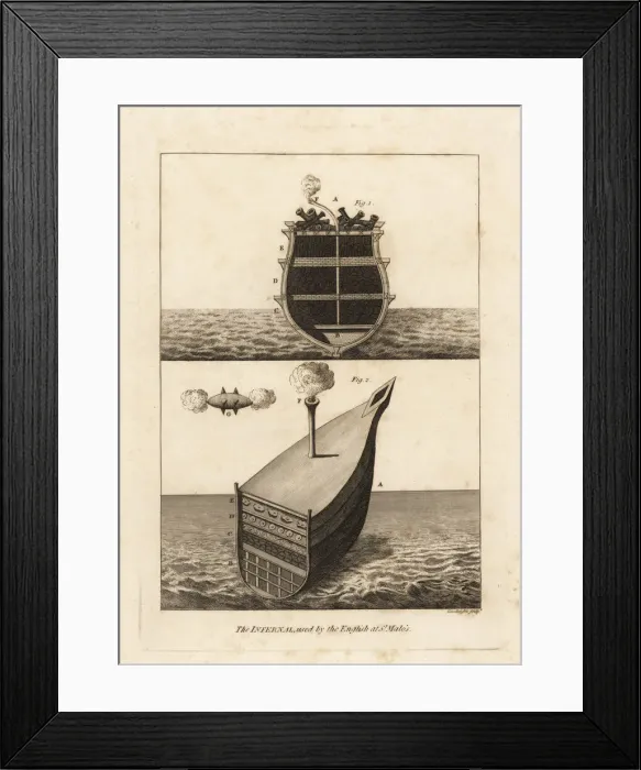 Framed Print : The Infernal used by the English Navy at St. Malo s Framed Print : The Infernal used by the English Navy at St. Malo s