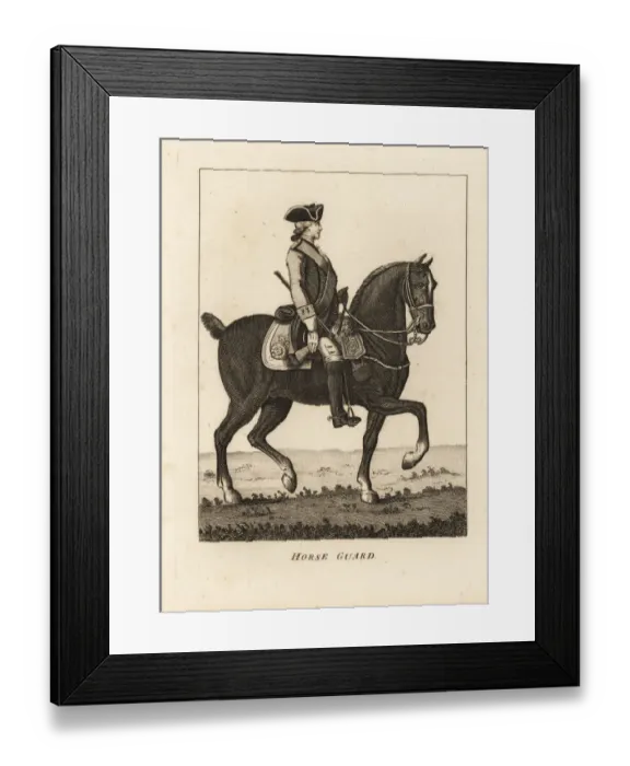 Framed Print : Horse Guard, 17th century cavalry Framed Print : Horse Guard, 17th century cavalry